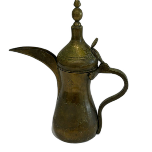 Vintage Brass Dallah Traditional Arabic Coffee Pot / Pitcher.